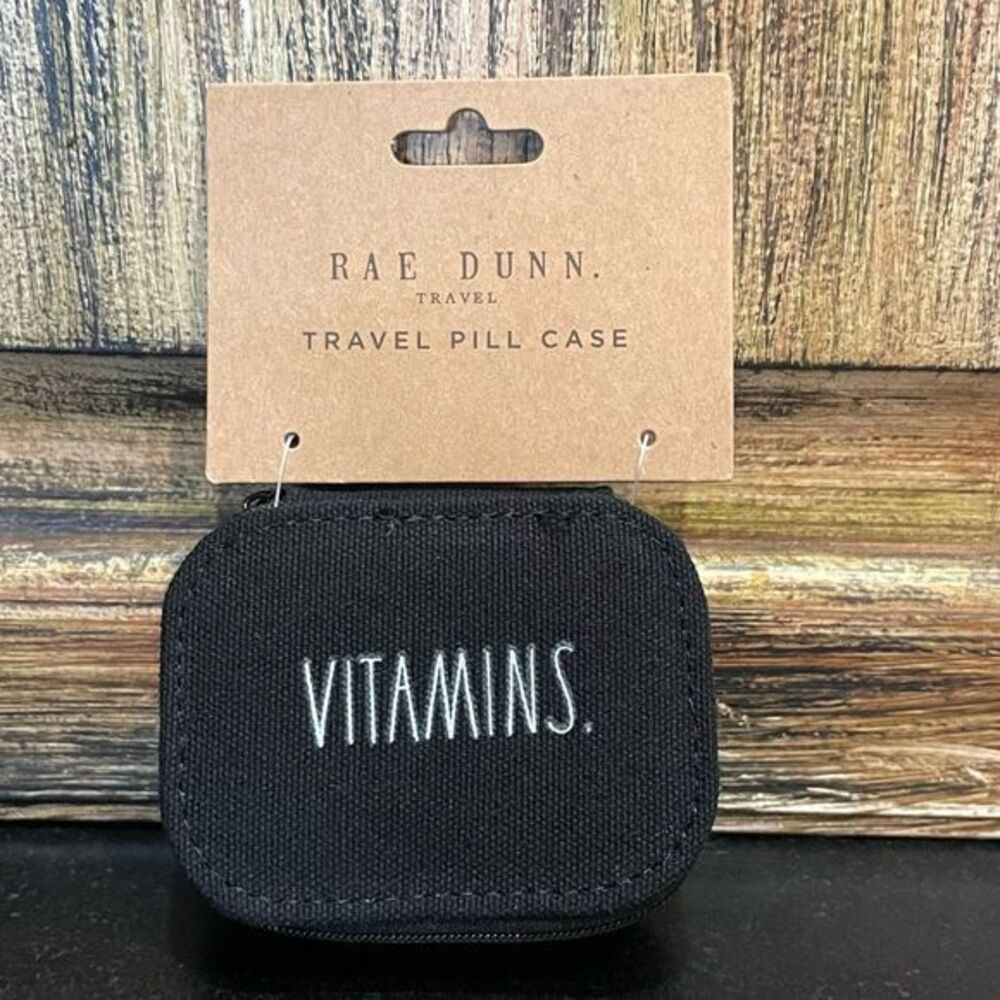 Rae Dunn VITAMINS Travel Pill Case with Removable insert M-S & 1 extra